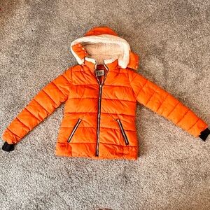Orange Puffer Coat w/ Detachable Hood
